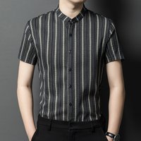Stylish Striped Summer Men's Shirt - Lars-Black-S-State of Style