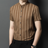 Stylish Striped Summer Men's Shirt - Lars-Brown-S-State of Style