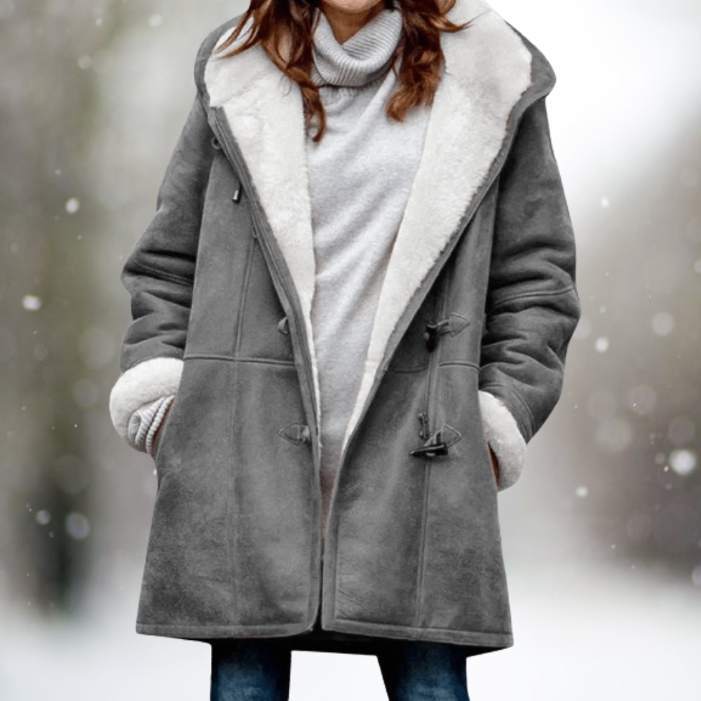 Stylish Suede Fleece Jacket for Women - Camilla-Grey-S-State of Style