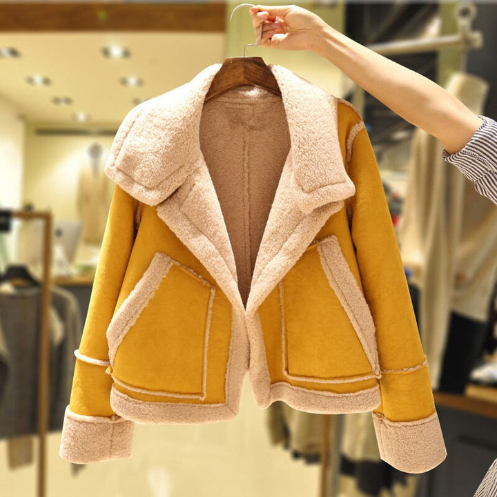 Stylish Suede Jacket for Women | Fiene's Jacket-Yellow-S-State of Style