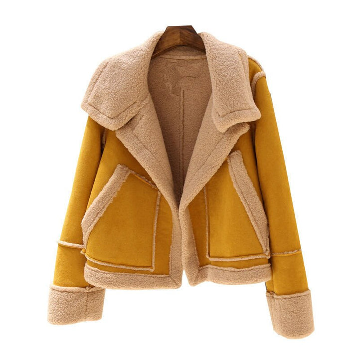 Stylish Suede Jacket for Women | Fiene's Jacket-Yellow-S-State of Style