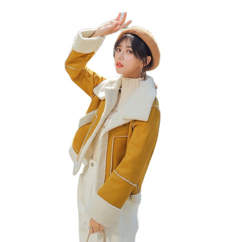 Stylish Suede Jacket for Women | Fiene's Jacket-Yellow-S-State of Style