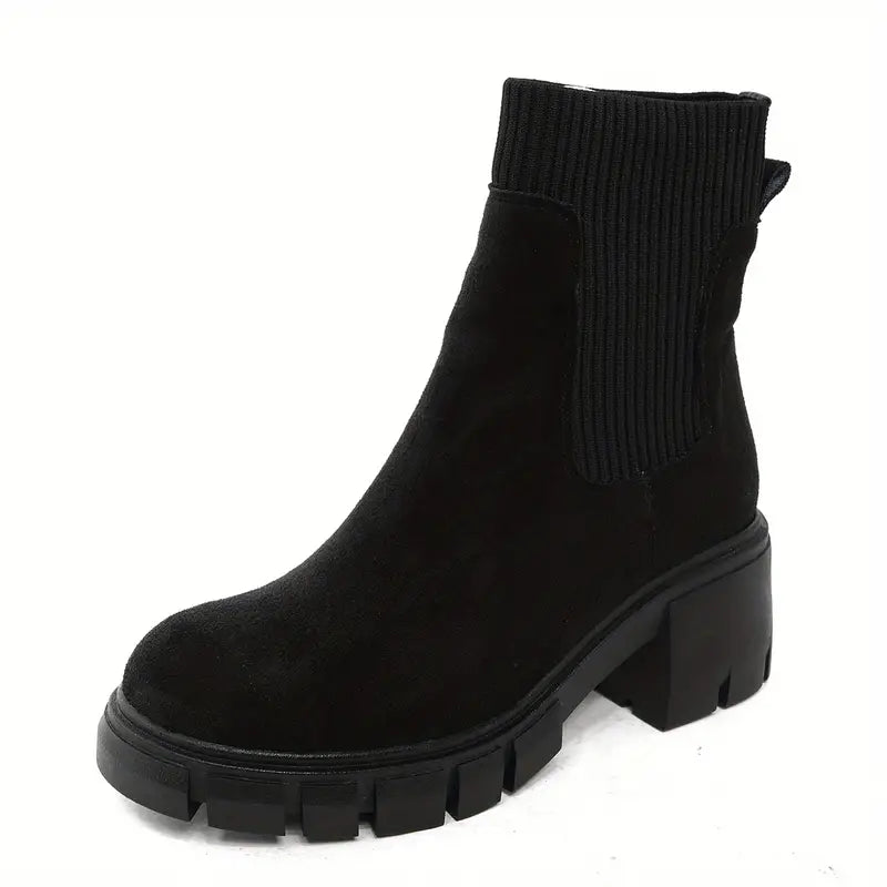 Stylish Suede Winter Boots for Women - Eloise-Black-5-State of Style