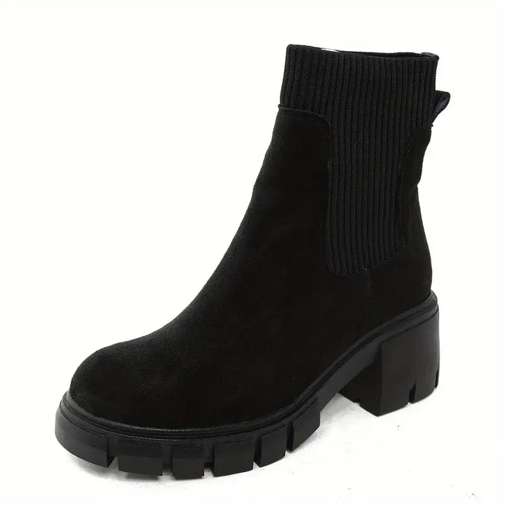 Stylish Suede Winter Boots for Women - Eloise-Black-5-State of Style