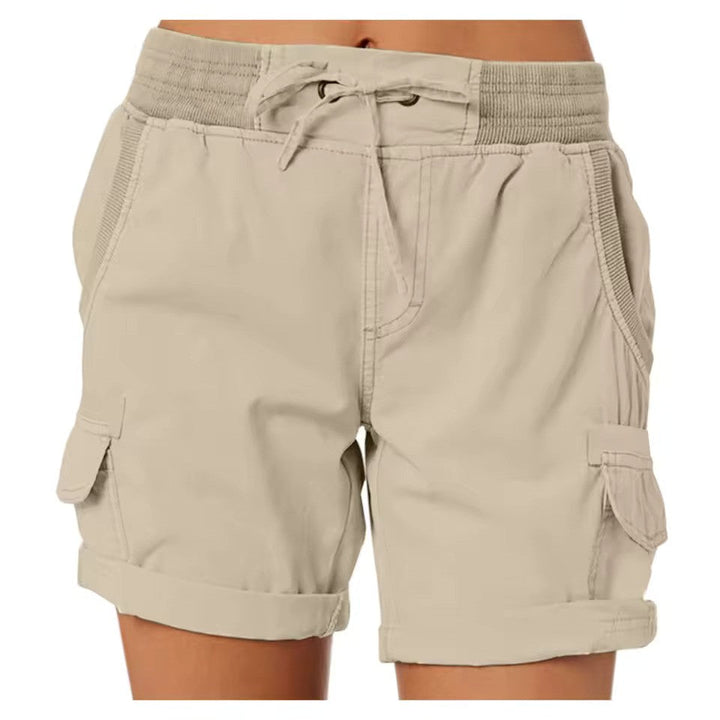 Stylish summer beach shorts – Chloe-Khaki-S-State of Style