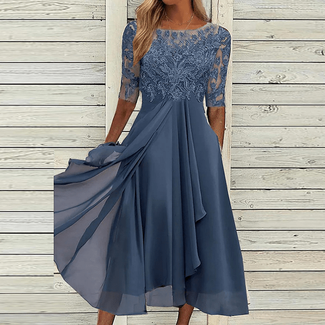 Stylish Summer Dress for a Fashionable Look - Lena Meier-Navy Blue-S-State of Style