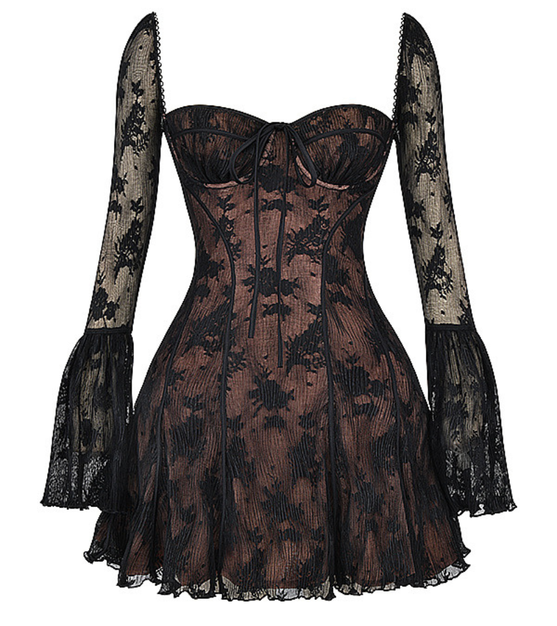 Stylish summer dress for women with lace and an open back – Julisa-Black-S-State of Style