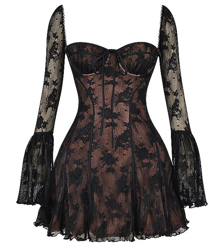 Stylish summer dress for women with lace and an open back – Julisa-Black-S-State of Style