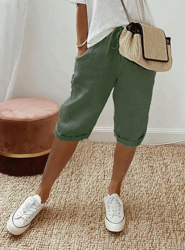 Stylish Summer Linen Women's Pants - Lina-Green-XS-State of Style
