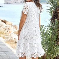 Stylish summer midi dress with floral neckline – Liora-S-State of Style