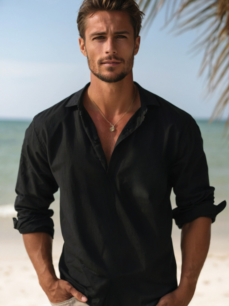 Stylish summer shirt for men (Buy 1, get 1 free) - Leo-Black-S-State of Style