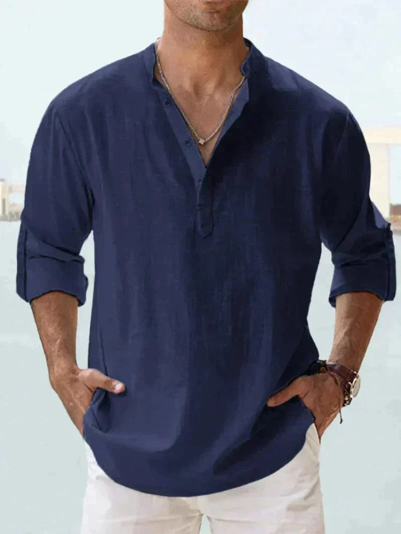 Stylish summer shirt for men (Buy 1, get 1 free) - Leo-Dark blue-S-State of Style