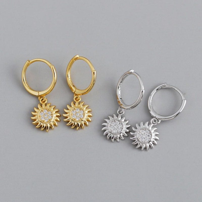 Stylish Sun Earrings for Ladies - Elara-Silver-State of Style