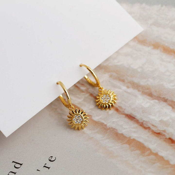 Stylish Sun Earrings for Ladies - Elara-Silver-State of Style