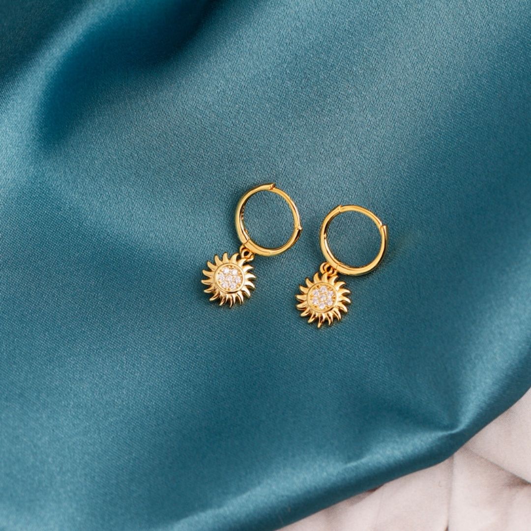 Stylish Sun Earrings for Women - Elara-Gold-State of Style