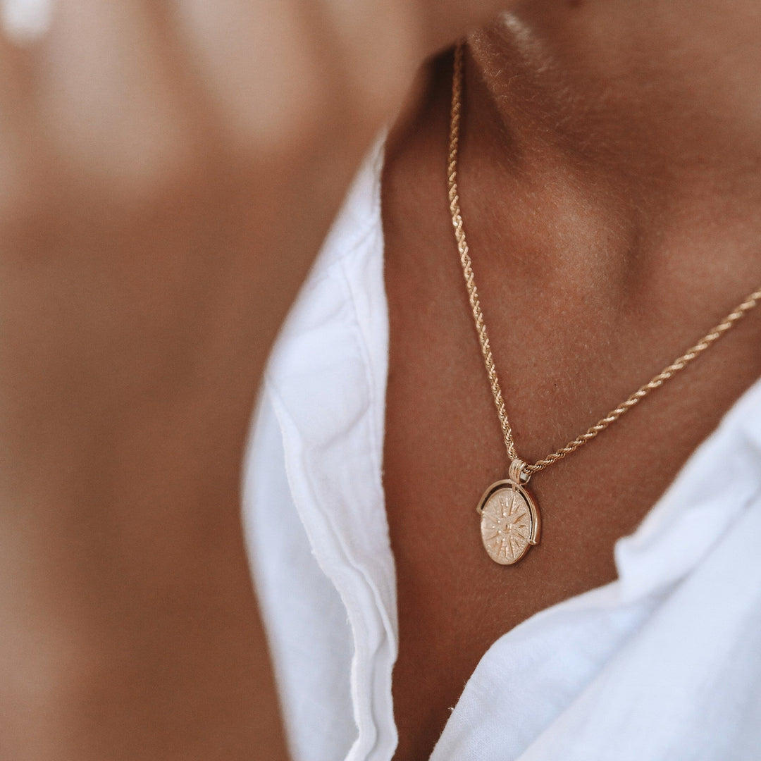 Stylish Sun Pendant Necklace - Aurora-Gold-State of Style