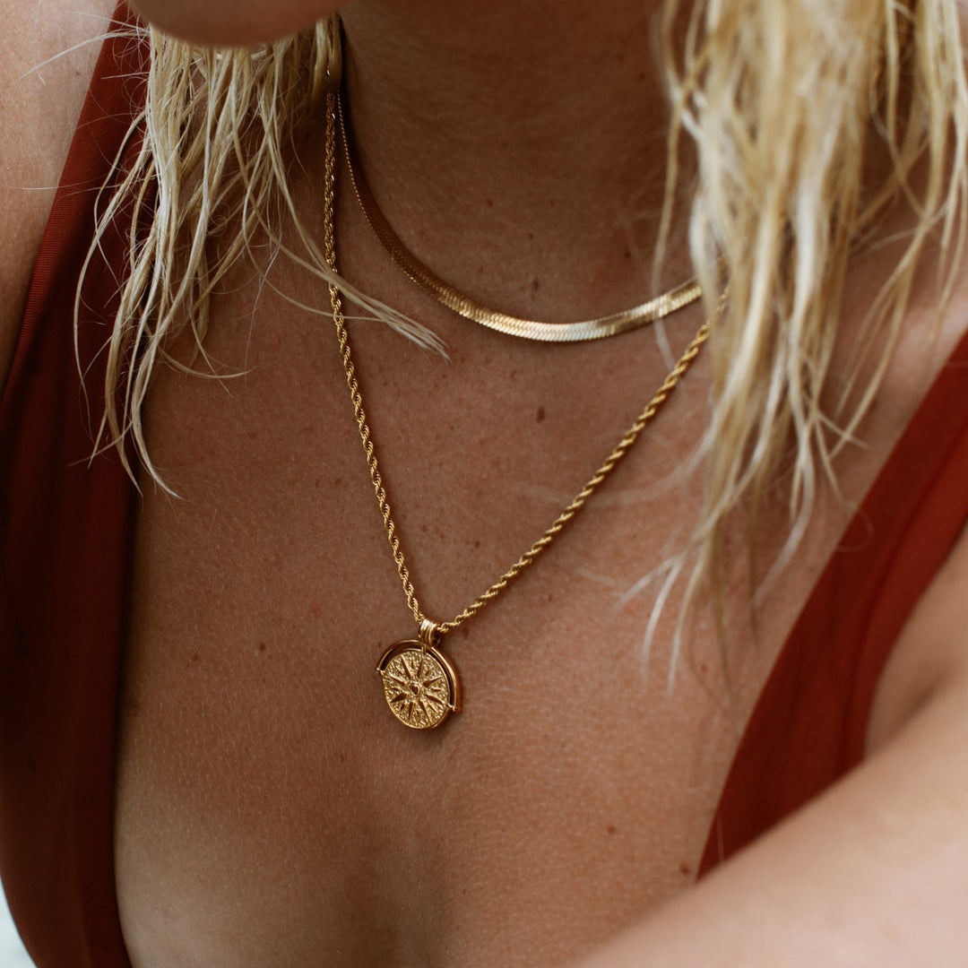 Stylish Sun Pendant Necklace - Aurora-Gold-State of Style