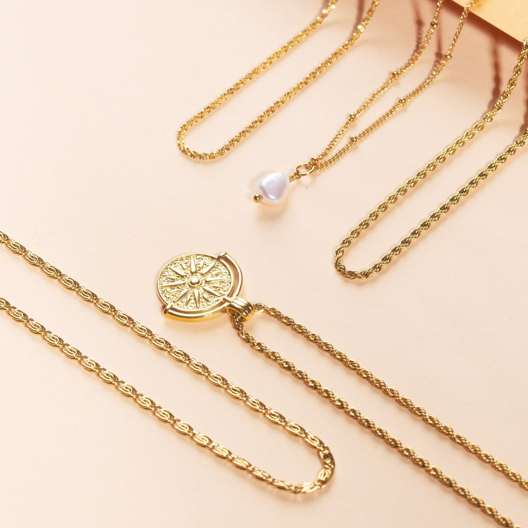 Stylish Sun Pendant Necklace - Aurora-Gold-State of Style