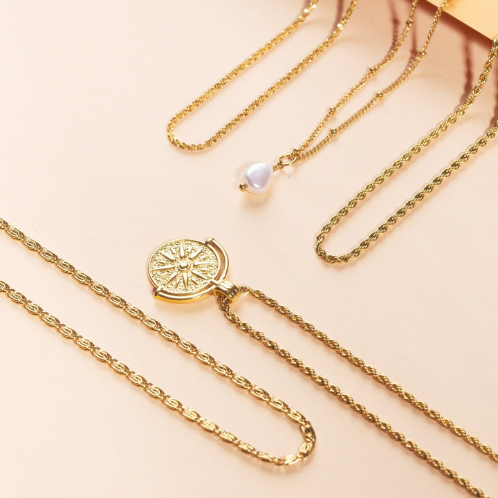 Stylish Sun Pendant Necklace - Aurora-Gold-State of Style