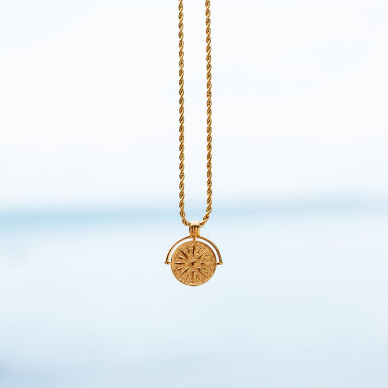 Stylish Sun Pendant Necklace - Aurora-Gold-State of Style