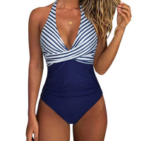 Stylish Swimsuit with V-Neck - Aria-Blue-S-State of Style