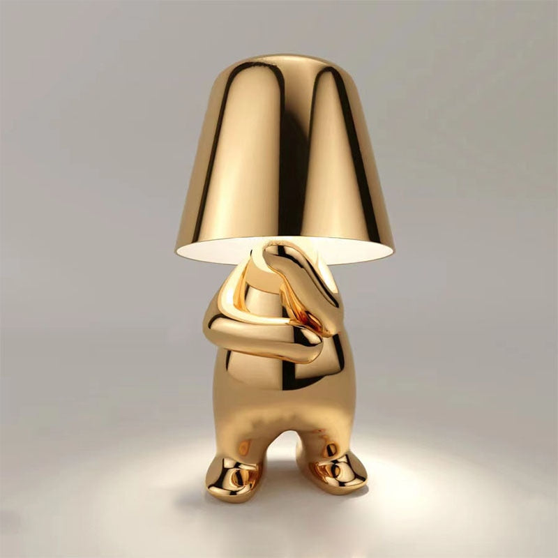 Stylish Table Lamp - LumiSerene-Thinking Gold-State of Style