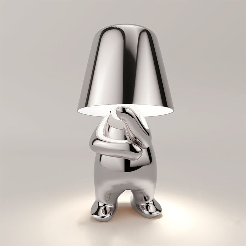 Stylish Table Lamp - LumiSerene-Thinking Silver-State of Style