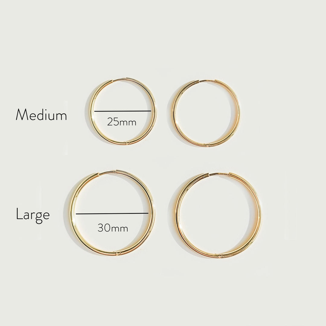Stylish Thin Hoop Earrings - Lira-M-Gold-State of Style