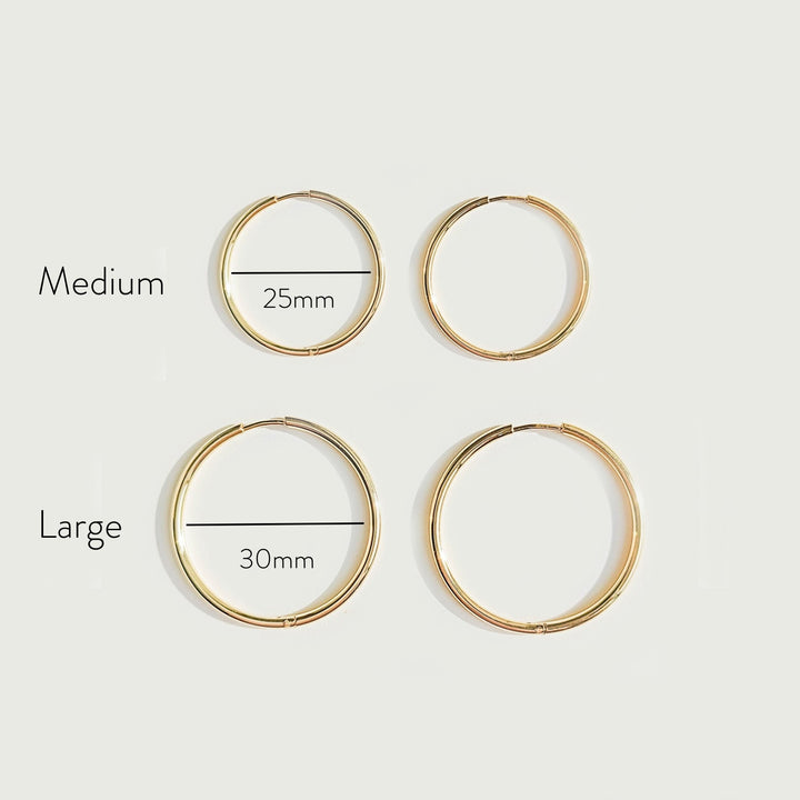 Stylish Thin Hoop Earrings - Lira-M-Gold-State of Style