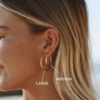 Stylish Thin Hoop Earrings - Lira-M-Gold-State of Style