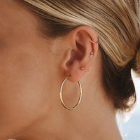 Stylish Thin Hoop Earrings - Lira-M-Gold-State of Style