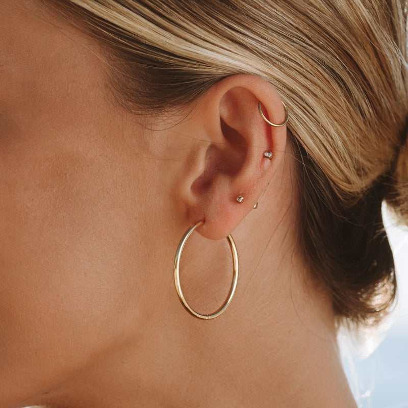 Stylish Thin Hoop Earrings - Lira-M-Gold-State of Style