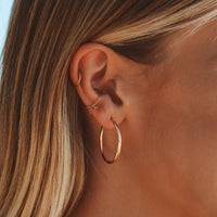 Stylish Thin Hoop Earrings - Lira-M-Gold-State of Style