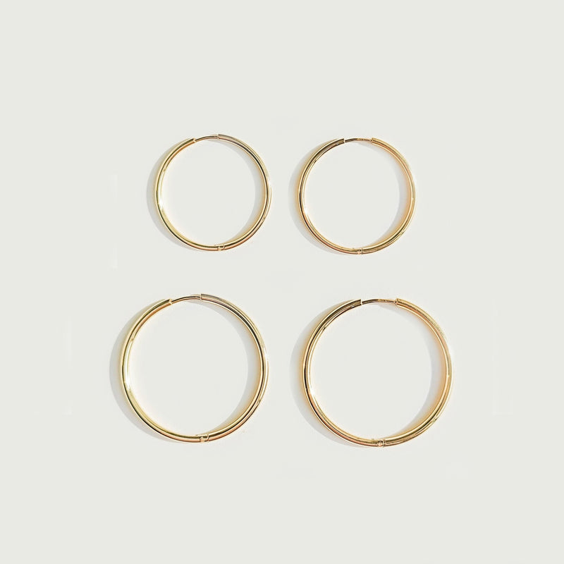 Stylish Thin Hoop Earrings - Lira-M-Gold-State of Style