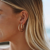Stylish Thin Hoop Earrings - Lira-M-Gold-State of Style