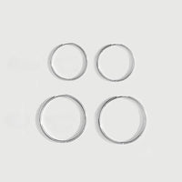 Stylish Thin Hoop Earrings - Lira-M-Silver-State of Style