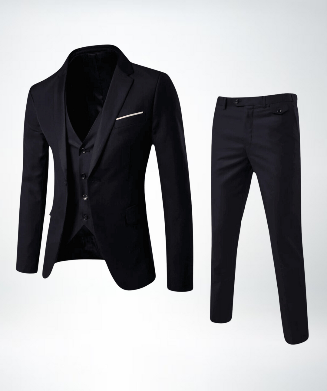 Stylish Three-Piece Men's Suit - Lucas-Black-S-State of Style