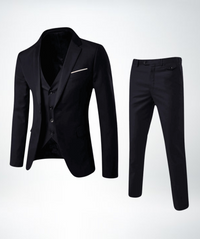 Stylish Three-Piece Men's Suit - Lucas-Black-S-State of Style