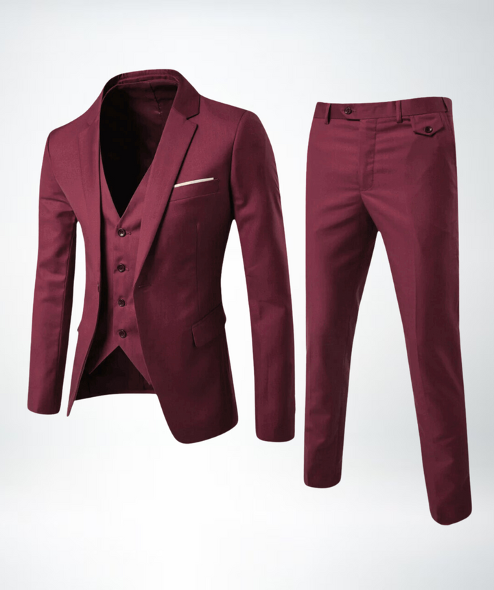 Stylish Three-Piece Men's Suit - Lucas-Black-S-State of Style
