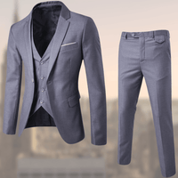 Stylish Three-Piece Men's Suit - Lucas-Grey-S-State of Style