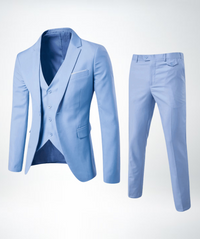 Stylish Three-Piece Men's Suit - Lucas-Light Blue-S-State of Style