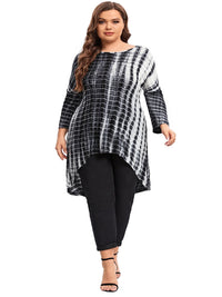 Stylish Tie-Dye Long Sleeve Top in Plus Size for Spring & Autumn-State of Style
