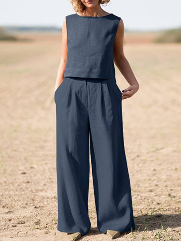 Stylish Two-Piece Suit for Women | Casual Chic Outfit-Dark Blue-S-State of Style