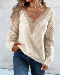 Stylish V-Neck Sweater - Selena-Green-S-State of Style