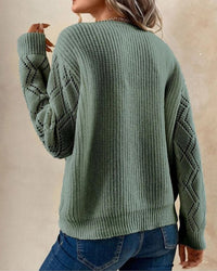 Stylish V-Neck Sweater - Selena-Green-S-State of Style