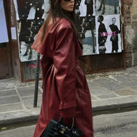 Stylish Vegan Leather Women's Jacket - Viviette-Brown-S-State of Style