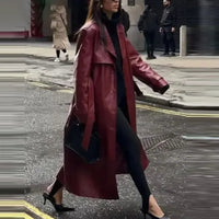 Stylish Vegan Leather Women's Jacket - Viviette-Brown-S-State of Style