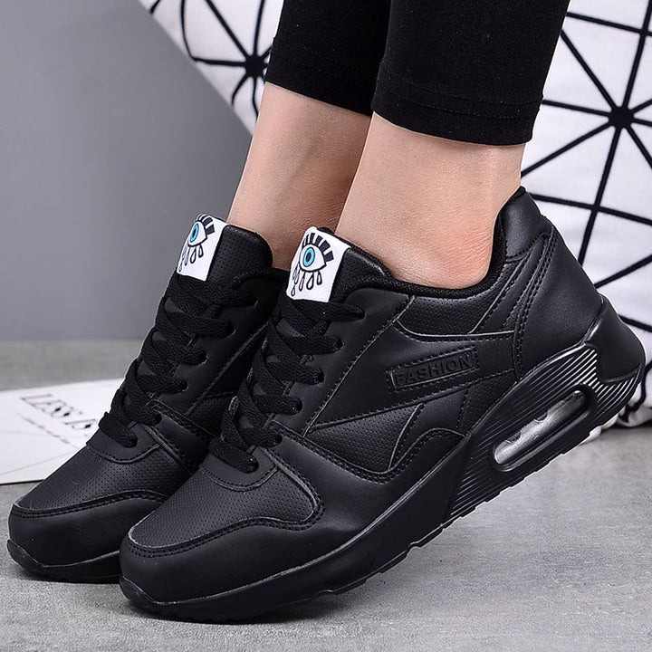 Stylish Vegan Leather Women’s Sneakers - Valencia-Black-5-State of Style