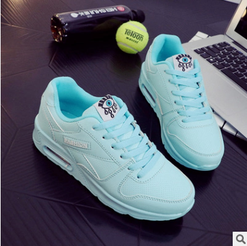 Stylish Vegan Leather Women’s Sneakers - Valencia-Light Blue-5-State of Style