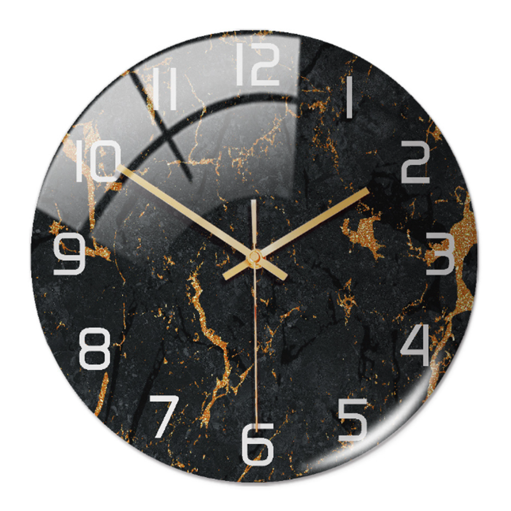 Stylish Wall Clock with Marble Texture - MarbleTime-Black Copper-State of Style